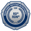 Registered Dietitian Nutritionist Badge from Commission on Dietetic Registration, The Nutrition Professor, Timaree Hagenburger 