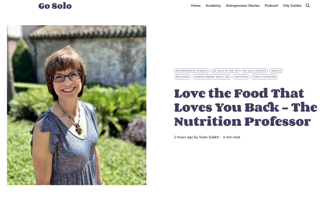 picture of front page of interview with gosolo about Timaree Hagenburger's entrepreneurial journey with The Foodie Bar Way, The Foodie Bar Way of Life, Nutrition Professor, community, health and wellness, plant-based whole foods, vegan